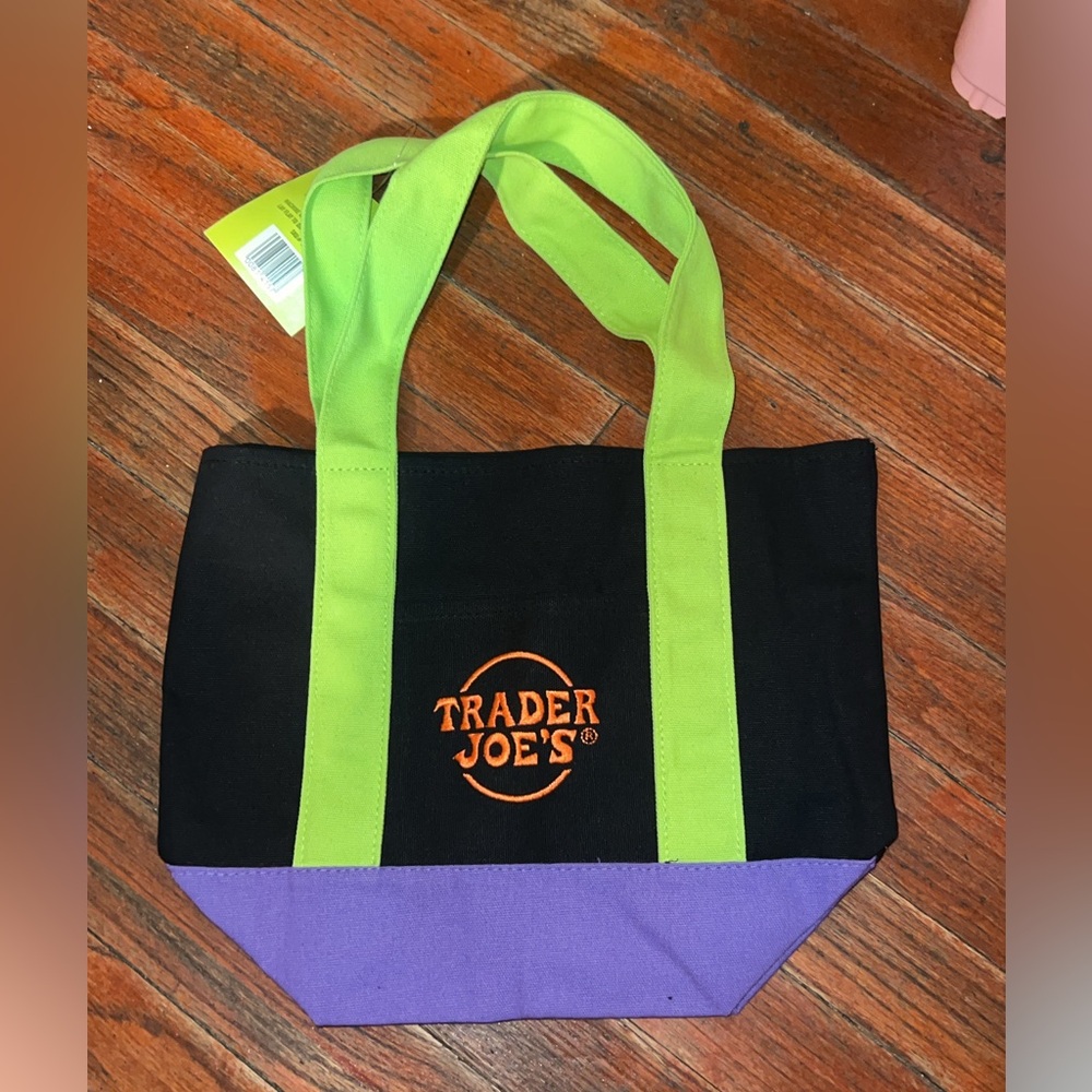 NWT. Trader Joe's Color Block Trick o Treat Bag